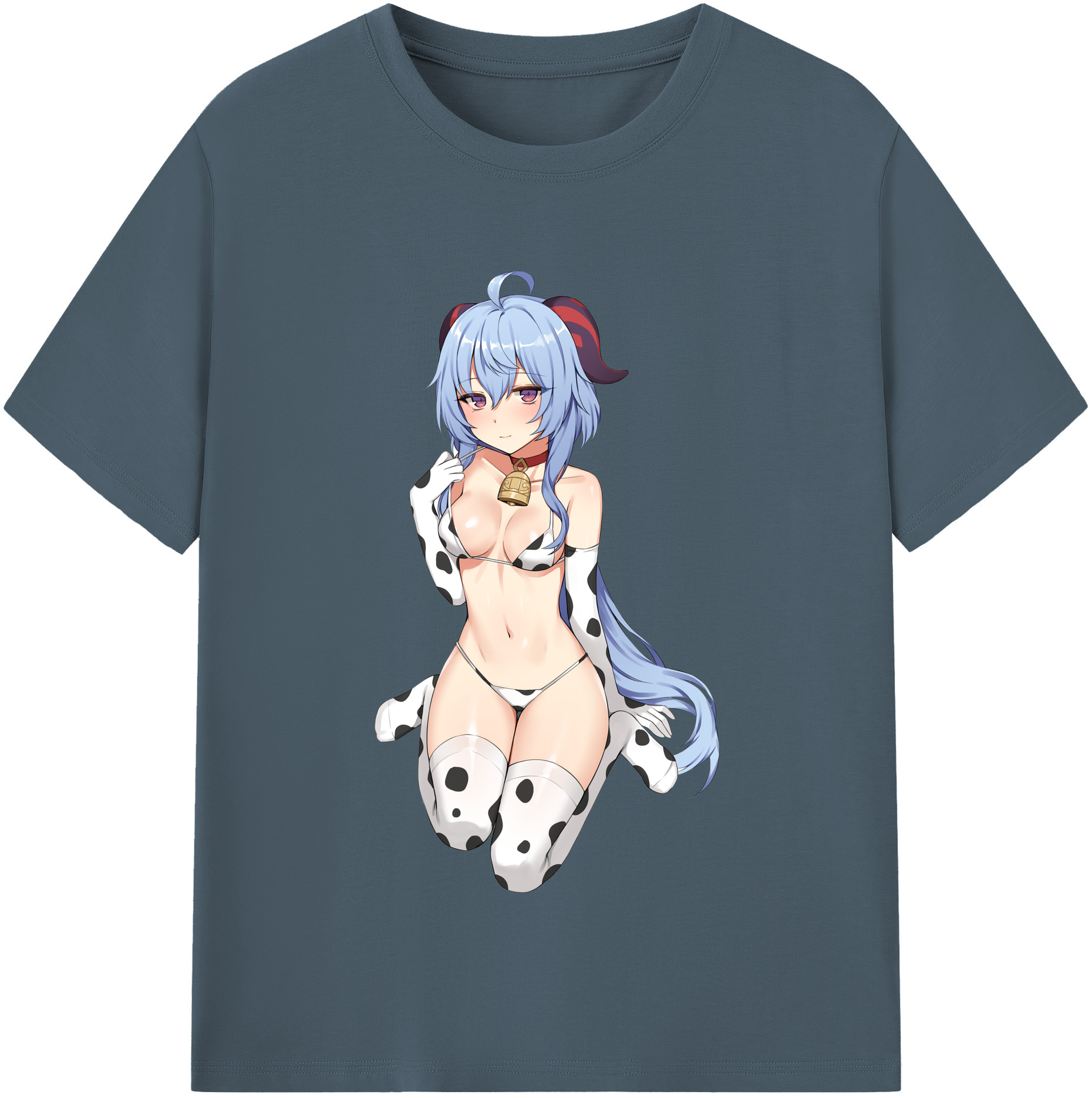 げんし神 甘雨 かんう genshin Ganyu 綿100％半袖Tシャツ（フロントプリント）